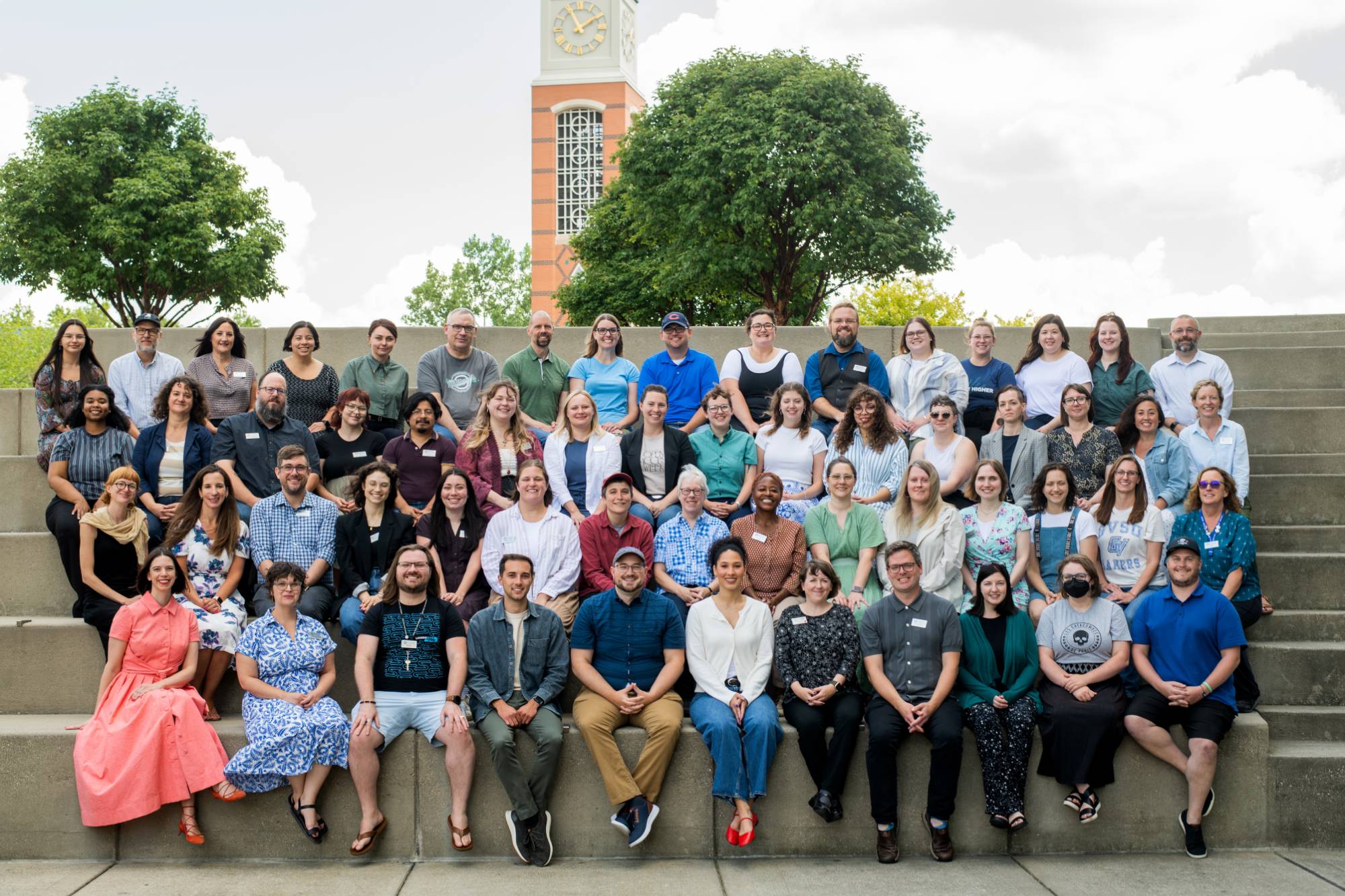 University Libraries Staff outside the Mary Idema Pew library in August, 2024